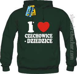 I love Czechowice - Dziedzice bluza męska z nadrukiem - green