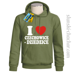 I love Czechowice - Dziedzice bluza męska z nadrukiem - khaki