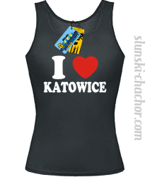 I love Katowice top damski z nadrukiem - black