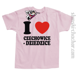 I love Czechowice - Dziedzice koszulka dziecięca z nadrukiem - light pink