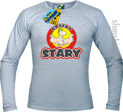 Gryfny stary longsleeve z nadrukiem - ash