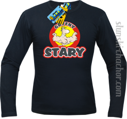 Gryfny stary longsleeve z nadrukiem - black