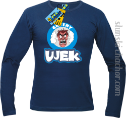 Gryfny ujek longsleeve z nadrukiem - navy blue