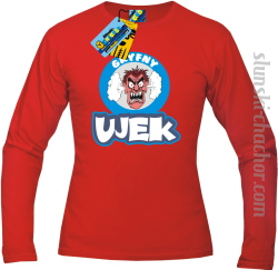 Gryfny ujek longsleeve z nadrukiem - red