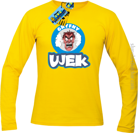 Gryfny ujek longsleeve z nadrukiem - yellow