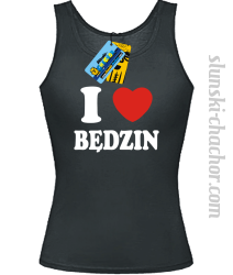 I love Będzin top damski z nadrukiem - black