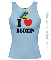 I love Będzin top damski z nadrukiem - sky blue