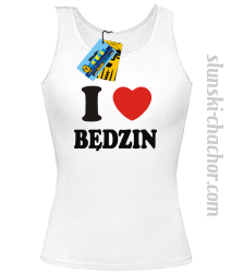 I love Będzin top damski z nadrukiem - white