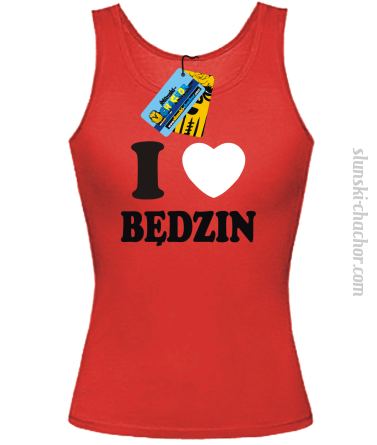 I love Będzin top damski z nadrukiem - red