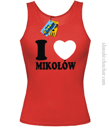 I love Mikołów - top damski - czerwony