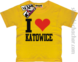 I love Katowice koszulka dziecięca z nadrukiem - yellow