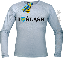 I love śląsk longsleeve z nadrukiem - ash