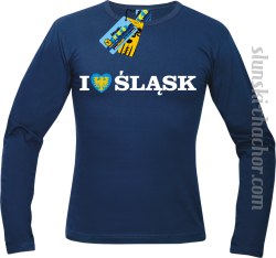 I love śląsk longsleeve z nadrukiem - navy blue