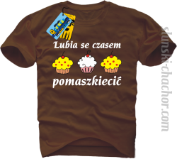 Lubia se czasem pomaszkiecić - koszulka męska - brązowy