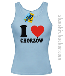 I love Chorzów - top damski - błękitny