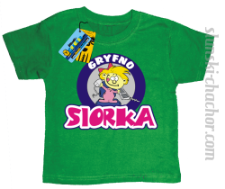 Gryfno siorka koszulka dziecięce z nadrukiem - green