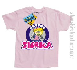 Gryfno siorka koszulka dziecięce z nadrukiem - light pink