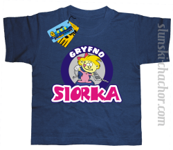 Gryfno siorka koszulka dziecięce z nadrukiem - navy blue