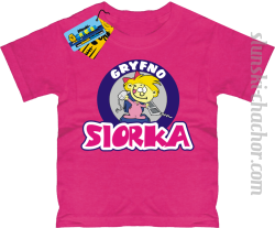 Gryfno siorka koszulka dziecięce z nadrukiem - pink