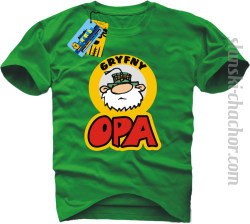 Gryfny opa koszulka męska z nadrukiem - green
