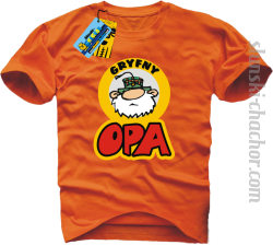 Gryfny opa koszulka męska z nadrukiem - orange
