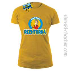 Gryfno rechtorka koszulka damska z nadrukiem - yellow
