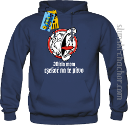 Wiela mom czekoć na te piwo bluza męska z nadrukiem - navy blue