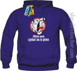 Wiela mom czekoć na te piwo bluza męska z nadrukiem - purple