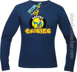 Gryfny łojciec longsleeve z nadrukiem - navy blue