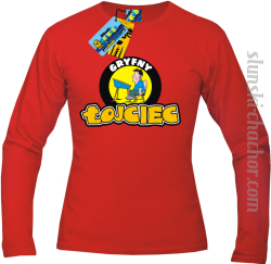 Gryfny łojciec longsleeve z nadrukiem - red