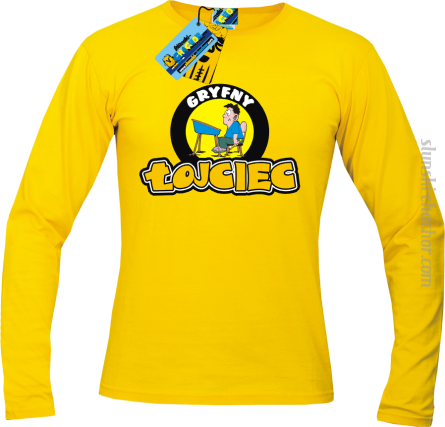 Gryfny łojciec longsleeve z nadrukiem - yellow