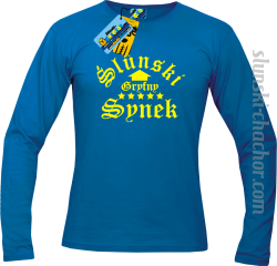 Slunski gryfny synek longsleeve z nadrukiem-blue
