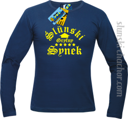 Slunski gryfny synek longsleeve z nadrukiem-navy blue