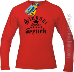 Slunski gryfny synek longsleeve z nadrukiem-red