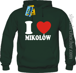 I love Mikołów bluza męska z nadrukiem - green