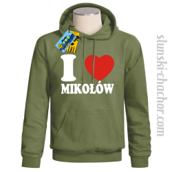 I love Mikołów bluza męska z nadrukiem - khaki