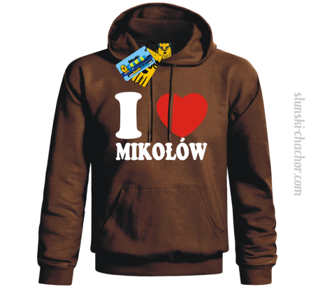 I love Mikołów bluza męska z nadrukiem - brown