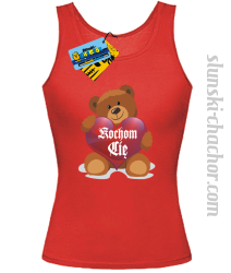 Kochom Cię top damski z nadrukiem - red