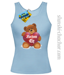 Kochom Cię top damski z nadrukiem - sky blue