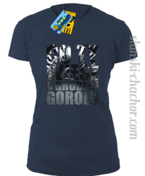 Co Ty wiesz o grubie?gorolu koszulka damska z nadrukie-navy blue