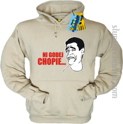 Ni godej chopie... bluza męska z nadrukiem - beige