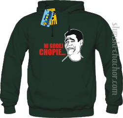Ni godej chopie... bluza męska z nadrukiem - navy green