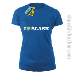 I love śląsk koszulka damska z nadrukiem - blue