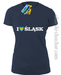 I love śląsk koszulka damska z nadrukiem - navy blue