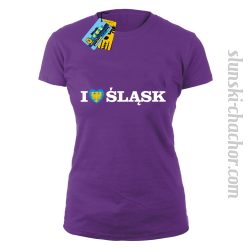 I love śląsk koszulka damska z nadrukiem - purple