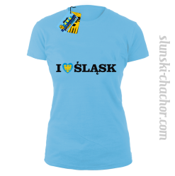 I love śląsk koszulka damska z nadrukiem - sky blue