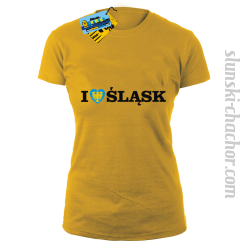 I love śląsk koszulka damska z nadrukiem - yellow