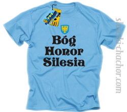Bog Honor Silesia - koszulka męska z nadrukiem - błękitny
