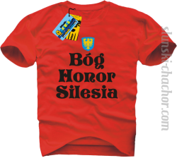 Bog Honor Silesia - koszulka męska z nadrukiem  - czerwony