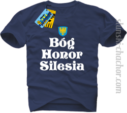 Bog Honor Silesia - koszulka męska z nadrukiem - granatowy